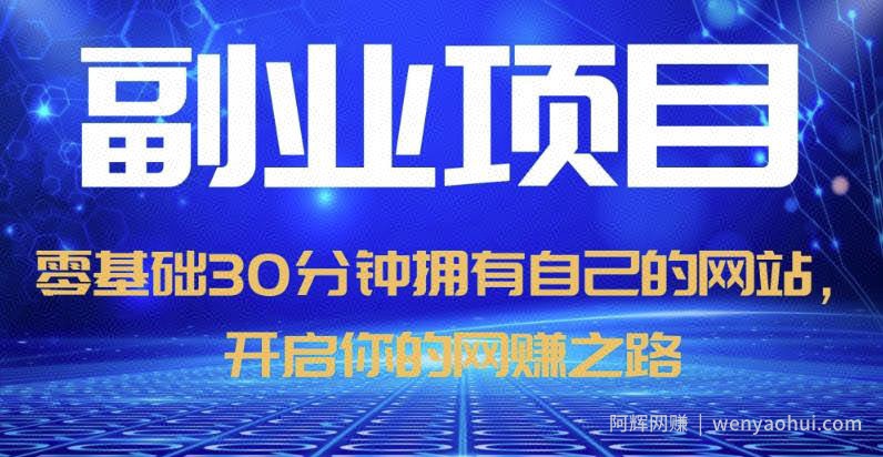 零基础30分钟拥有自己的网站，日赚1000+，开启你的网创之路（教程+源码）