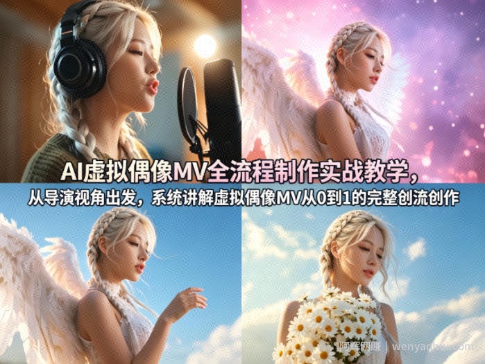 AI虚拟偶像MV全流程制作实战教学，从导演视角出发，系统讲解虚拟偶像MV从0到1的完整创作流程