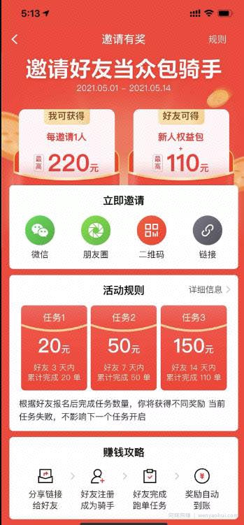 短视频外卖日常分享号，拉新变现单人收入几百元