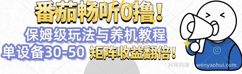 番茄畅听0撸，保姆级玩法与养机教程单设备30-50，矩阵收益翻倍