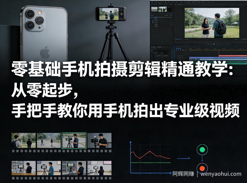 零基础手机拍摄剪辑精通教学：从零起步，手把手教你用手机拍出专业级视频