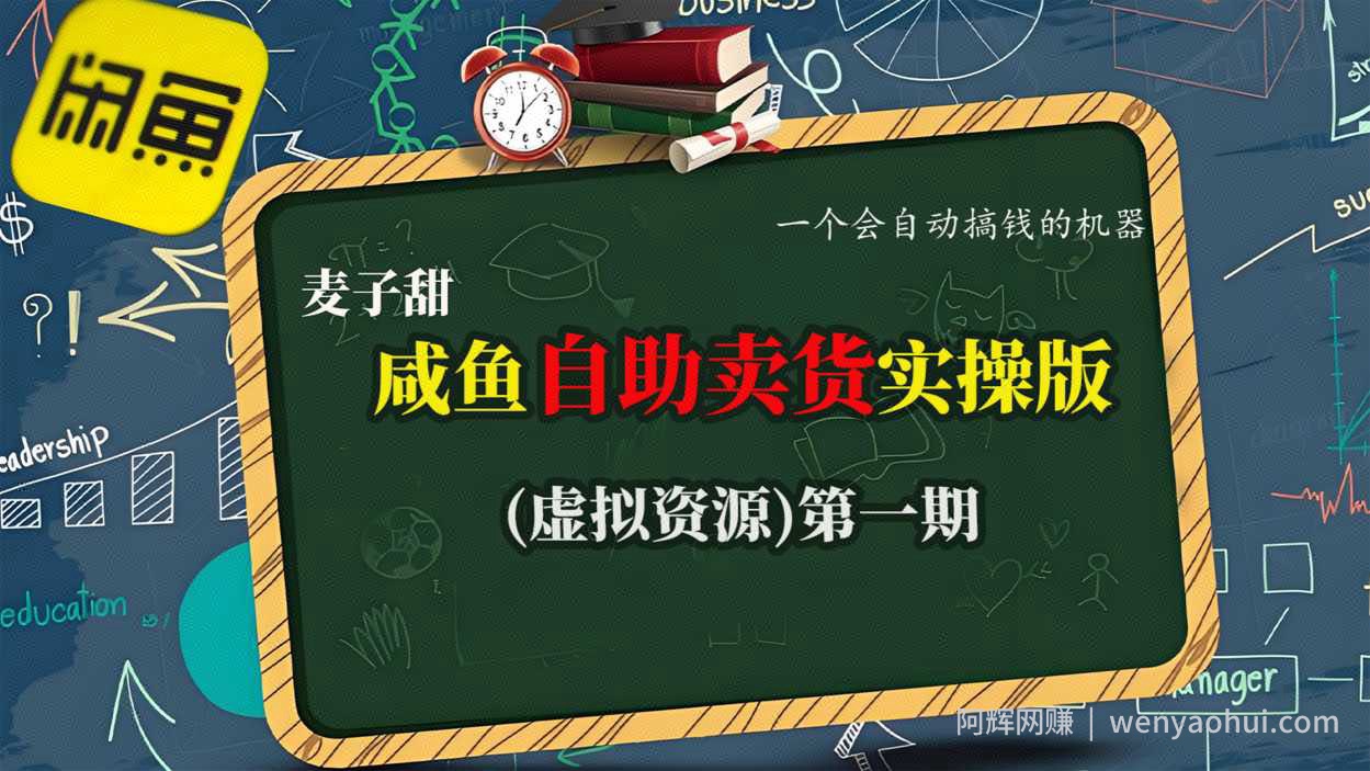 麦子甜咸鱼自助卖货实操版（虚拟资源）一个会自动搞钱的机器