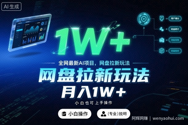 全网最新AI项目，网盘拉新玩法，小白也可上手操作，月入1W+【揭秘】
