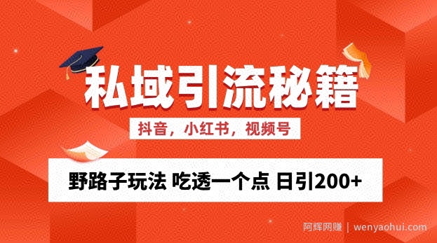 私域流量的精准化获客方法 野路子玩法 吃透一个点 日引200+ 【揭秘】