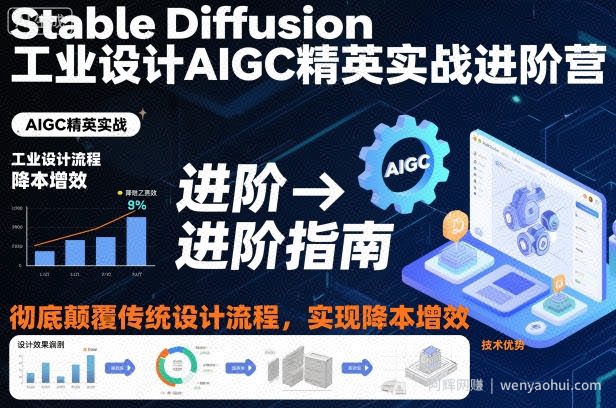 Stable Diffusion工业设计AIGC精英实战进阶营，彻底颠覆传统设计流程，实现降本增效