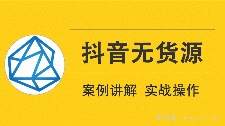 顽石电商《低投入高回报抖音无货源实战教程》免费下载价值1280