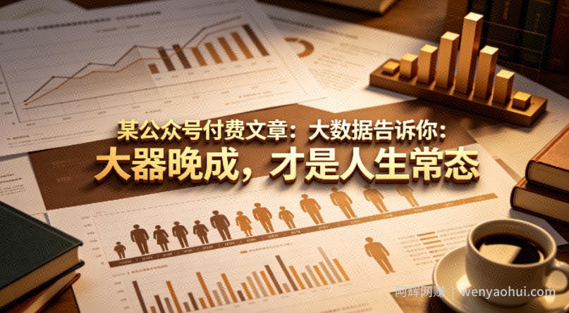 某公众号付费文章：大数据告诉你：大器晚成，才是人生常态