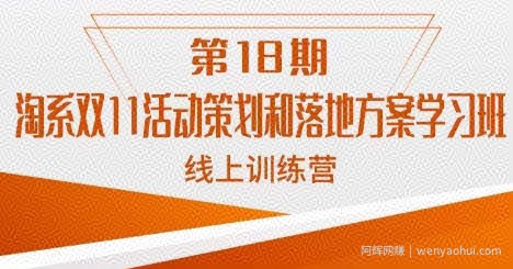 南掌柜·淘系双11活动策划和落地方案线上课18期