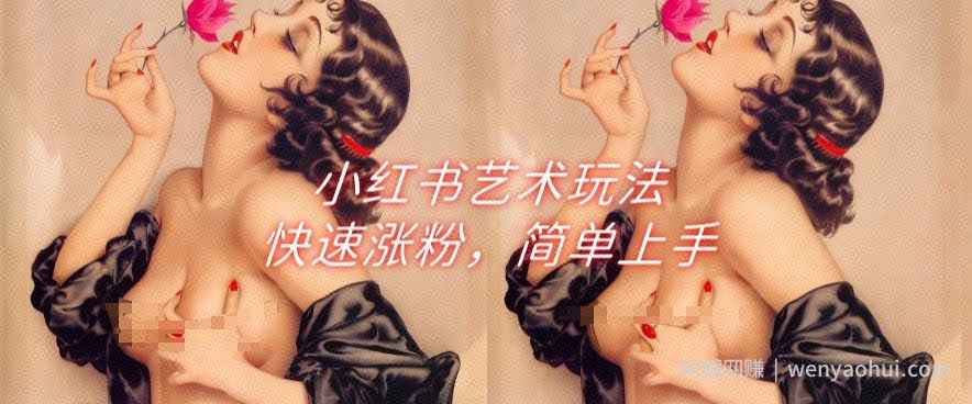 小红书艺术玩法，快速涨粉，简单上手