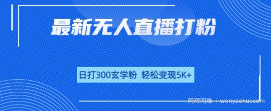 无人直播打粉，日打300玄学粉，轻松变现5k+