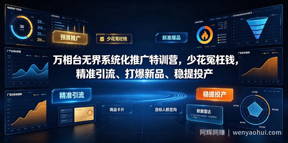 万相台无界系统化推广特训营VI0.0，少花冤枉钱，精准引流、打爆新品、稳提投产（全程录音+字幕）