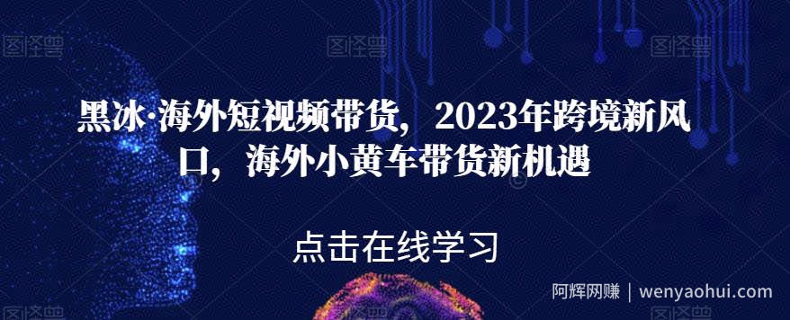 黑冰·海外短视频带货，2023年跨境新风口，海外小黄车带货新机遇