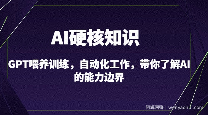 AI硬核知识-GPT喂养训练，自动化工作，带你了解AI的能力边界（10节课）