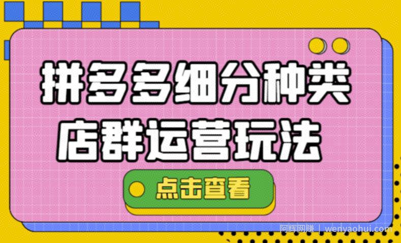 拼多多细分种类店群运营玩法3.0，11月最新玩法，小白也可以操作
