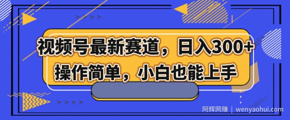 视频号最新赛道，日入300+，新手小白轻松掌握