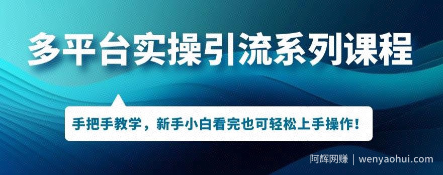 多平台引流实操系列课程，新手小白看完也可轻松上手进行引流操作