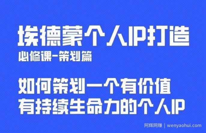 埃德蒙普通人都能起飞的个人IP策划课，如何策划一个优质个人IP
