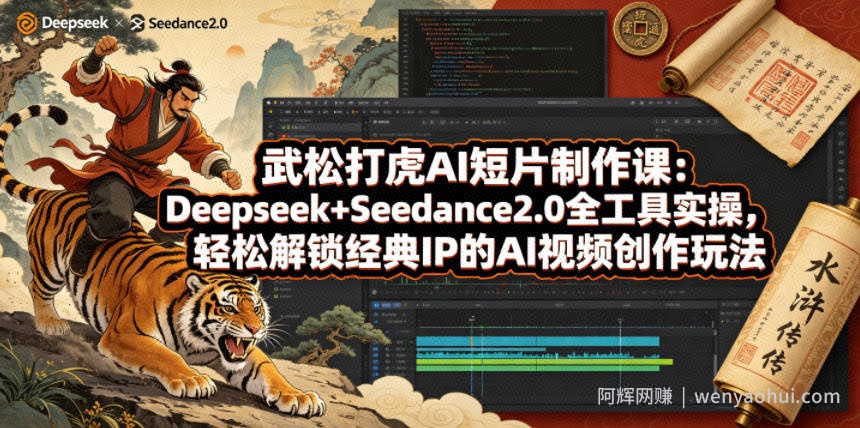 武松打虎AI短片制作课：Deepseek+Seedance2.0全工具实操，轻松解锁经典IP的AI视频创作玩法