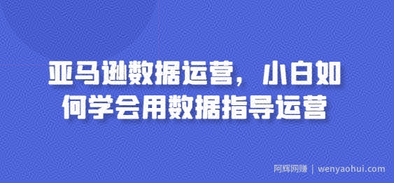 亚马逊数据运营，小白如何学会用数据指导运营