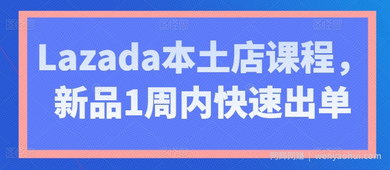 Lazada本土店课程，新品1周内快速出单