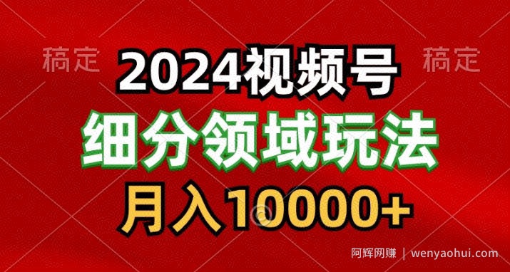 2024视频号分成计划细分领域爆款搬运玩法，每天5分钟，月入1W+