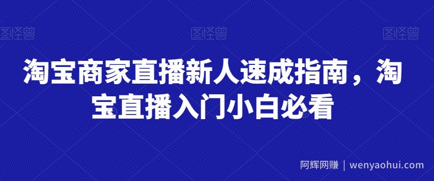 淘宝商家直播新人速成指南，淘宝直播入门小白必看