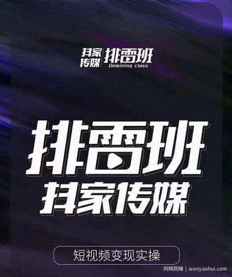 排雷班-短视频带货落地实操课，跟着有结果的人做出有结果的事