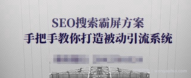 SEO搜索霸屏方案，手把手教你打造被动引流系统【视频课程】