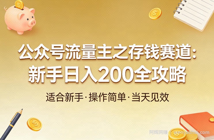 公众号流量主之存钱赛道，贴合当下需求，适合新手，一天收益2张