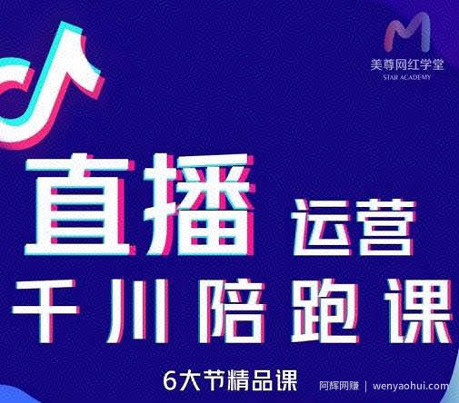 美尊-抖音直播运营千川系统课：直播​运营规划、起号、主播培养、千川投放等