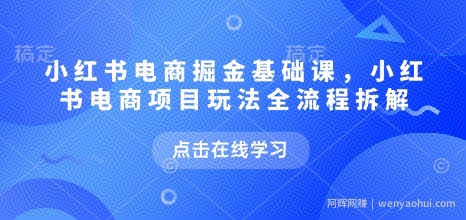 小红书电商掘金课，小红书电商项目玩法全流程拆解（更新9月）