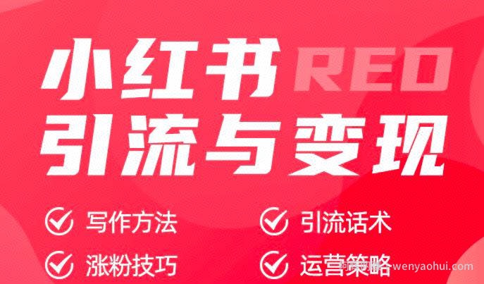 小红书引流与变现：从0-1手把手带你快速掌握小红书涨粉核心玩法进行变现