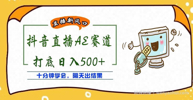 外面收费888的抖音AE无人直播项目，号称日入500+，十分钟学会，隔天出结果