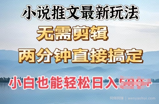 抖推猫最新玩法，小白也能月入5k，小说推文无需剪辑，直接代发，2分钟直接搞定