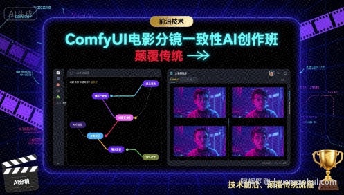 ComfyUI电影分镜一致性AI创作班，前沿技术，颠覆传统