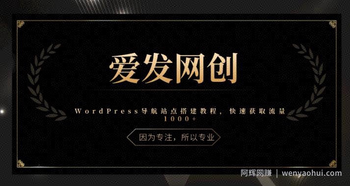 《爱发必学第14课》WordPress导航站点搭建教程，快速获取流量1000+【视频课程】