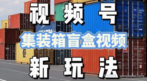 视频号新玩法，利用老外开集装箱盲盒视频，挣分成计划收益，月入过W，新手小白轻松上手