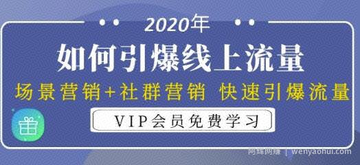 2020年如何引爆线上流量：场景营销+社群营销快速引爆流量（3节视频课）