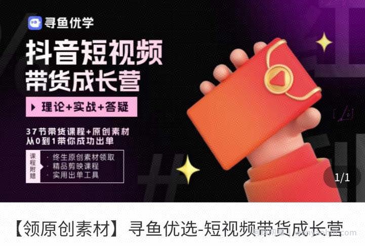 短视频带货成长营，​抖音短视频出单攻略，吃透账号运营的奥秘，轻松带货