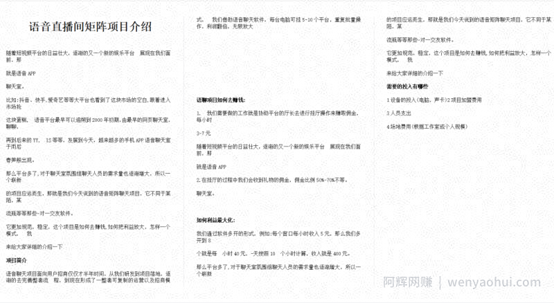 一台电脑一天200+，语聊项目拆解