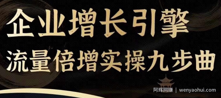 企业增长引擎流量倍增实操九步曲，一套课程帮你找到快速、简单、有效、可复制的获客+变现方式，