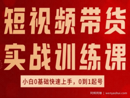 短视频带货实战训练课，好物分享实操，小白0基础快速上手，0到1起号