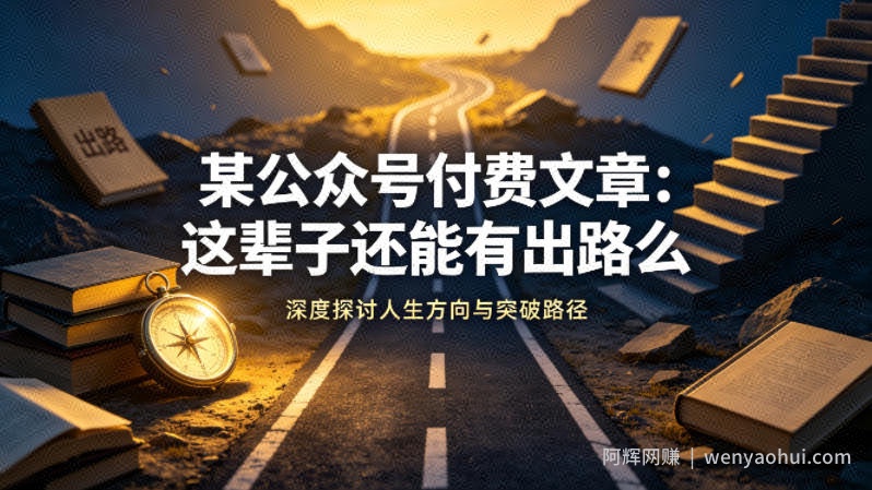某公众号付费文章：这辈子还能有出路么