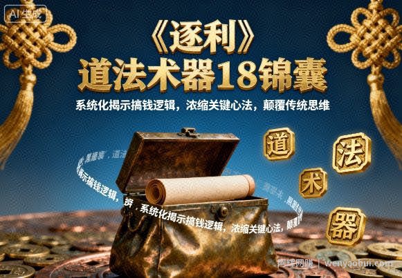 《逐利》道法术器18锦囊，系统化揭示搞钱逻辑，浓缩关键心法，颠覆传统思维（更新）