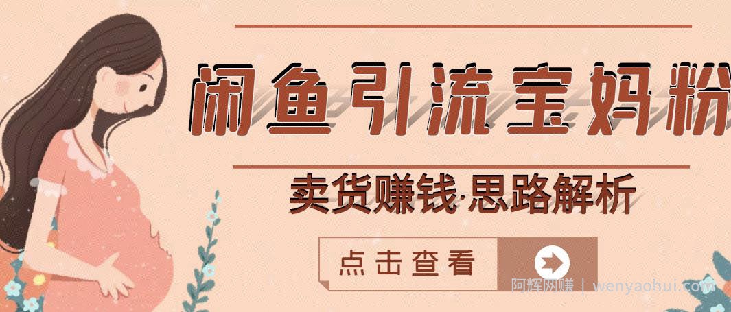 闲鱼引流宝妈粉+卖货賺米一个月收益30000+（实操视频教程）