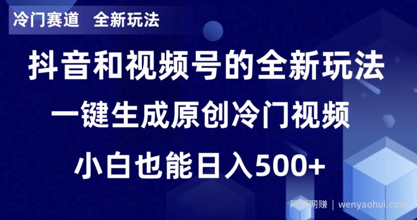 冷门赛道，全新玩法，轻松每日收益500+，单日破万播放，小白也能无脑操作
