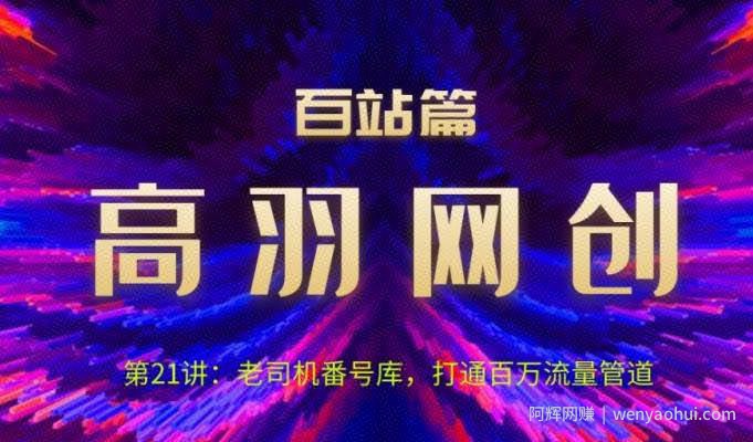 高羽网创百站篇第21讲：老司机番hao库，打通百万流量管道【视频课程】