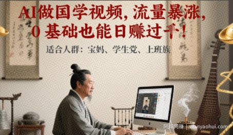 AI做国学视频，流量暴涨 ，0 基础也能日入多张