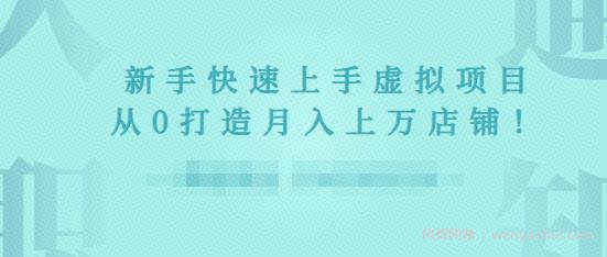 2022年虚拟项目实战指南，新手从0打造月入上万店铺【视频课程】
