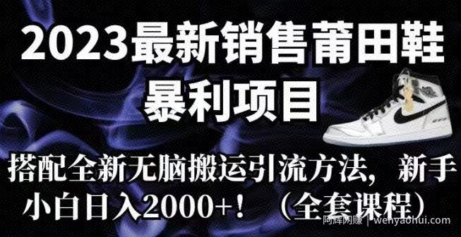 2023最新销售莆田鞋暴利项目，搭配全新无脑搬运引流方法，新手小白日入2000+【揭秘】